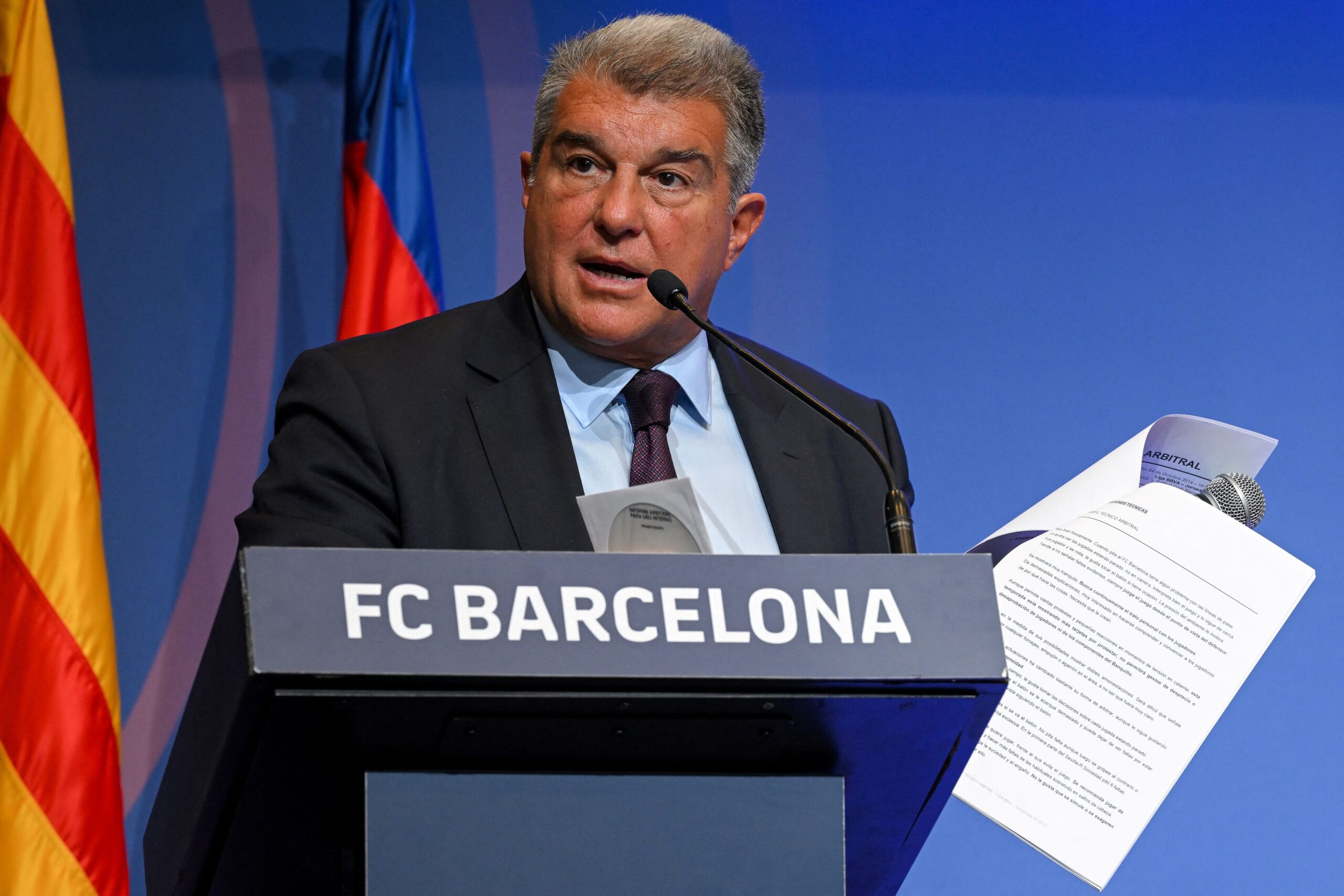 Joan Laporta habló del Real Madrid en el caso Negreira. Foto: Getty Images.