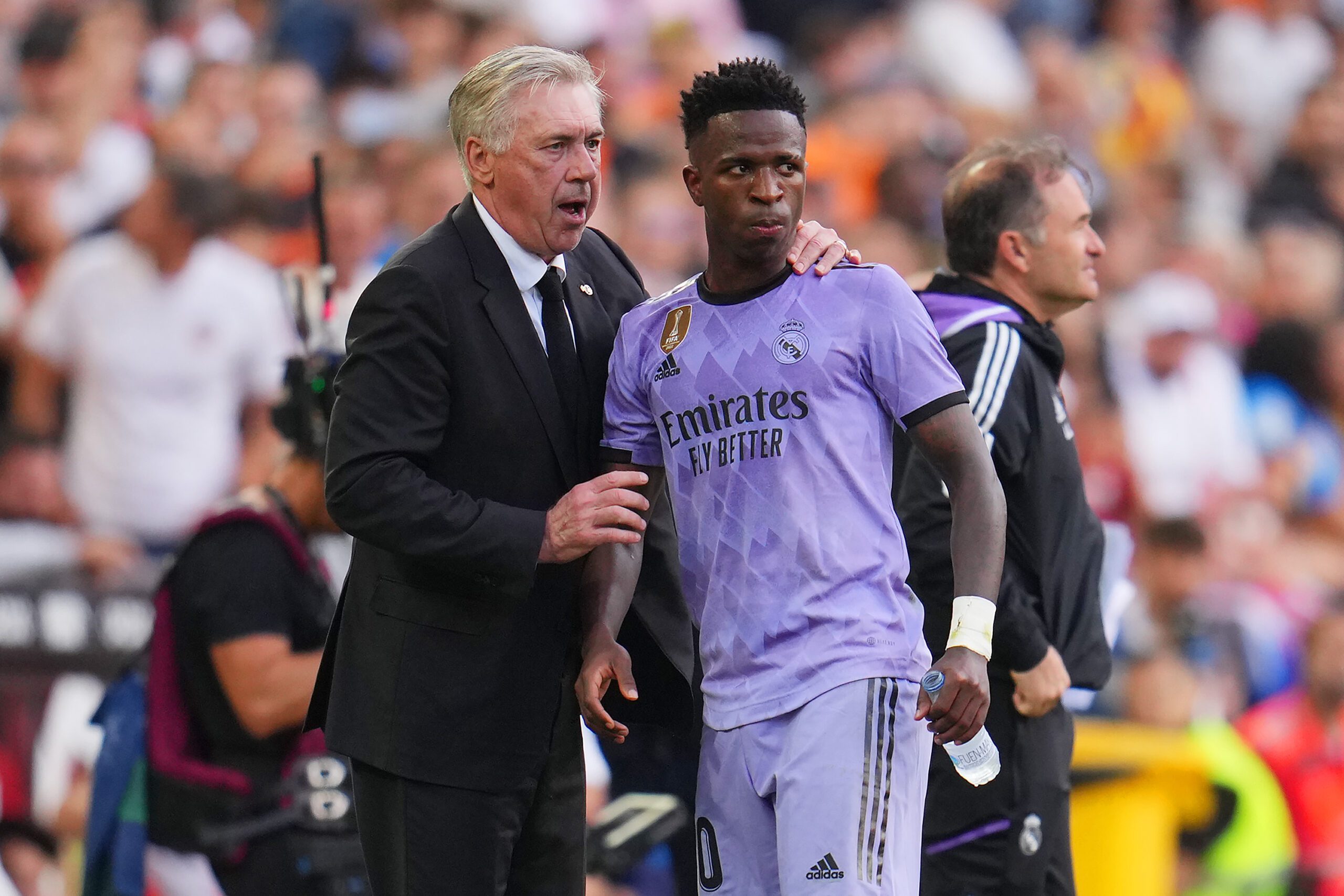 Vinicius se perdería el encuentro contra Rayo Vallecano. Foto: Getty Images.