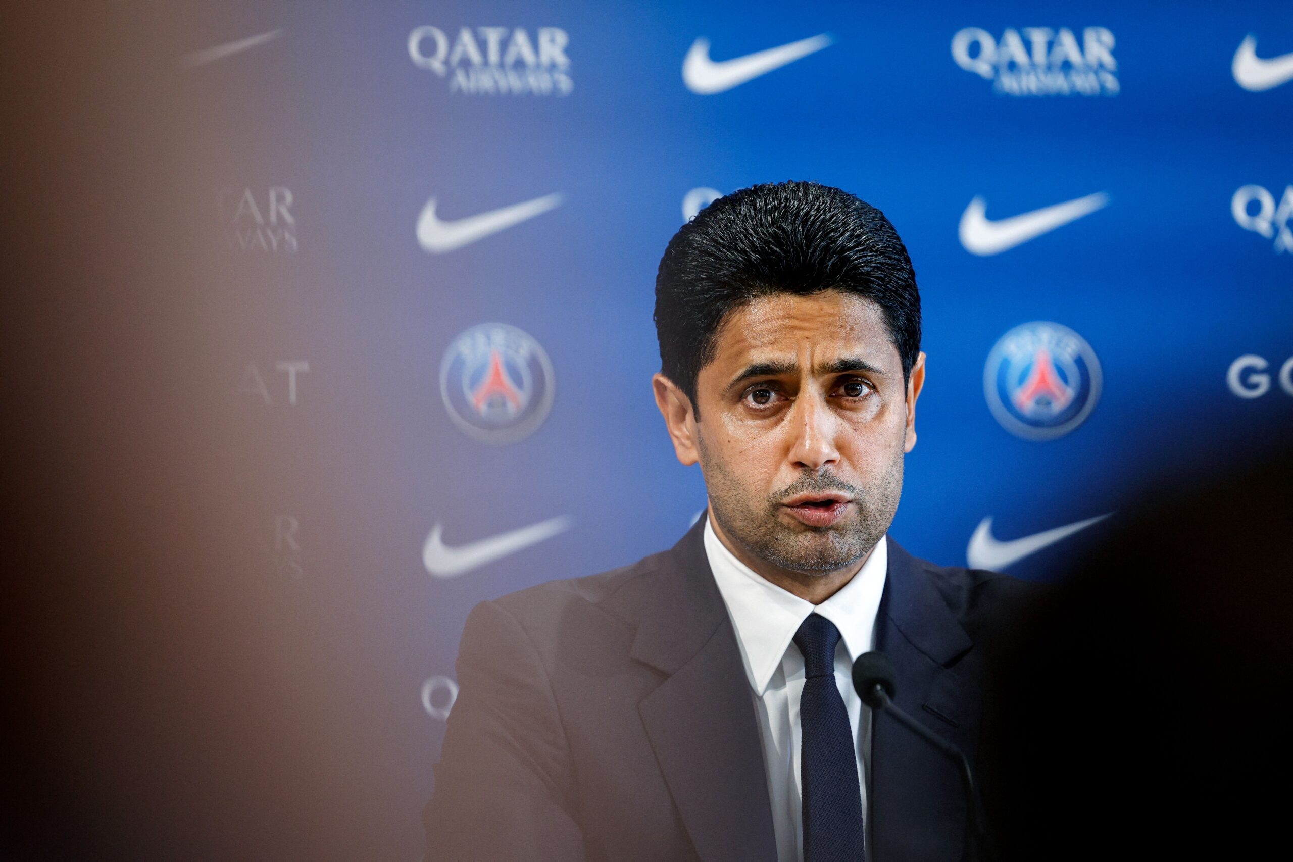 Nasser Al-Khelaifi habla sobre la situación de Mbappé. Foto: Getty Images.