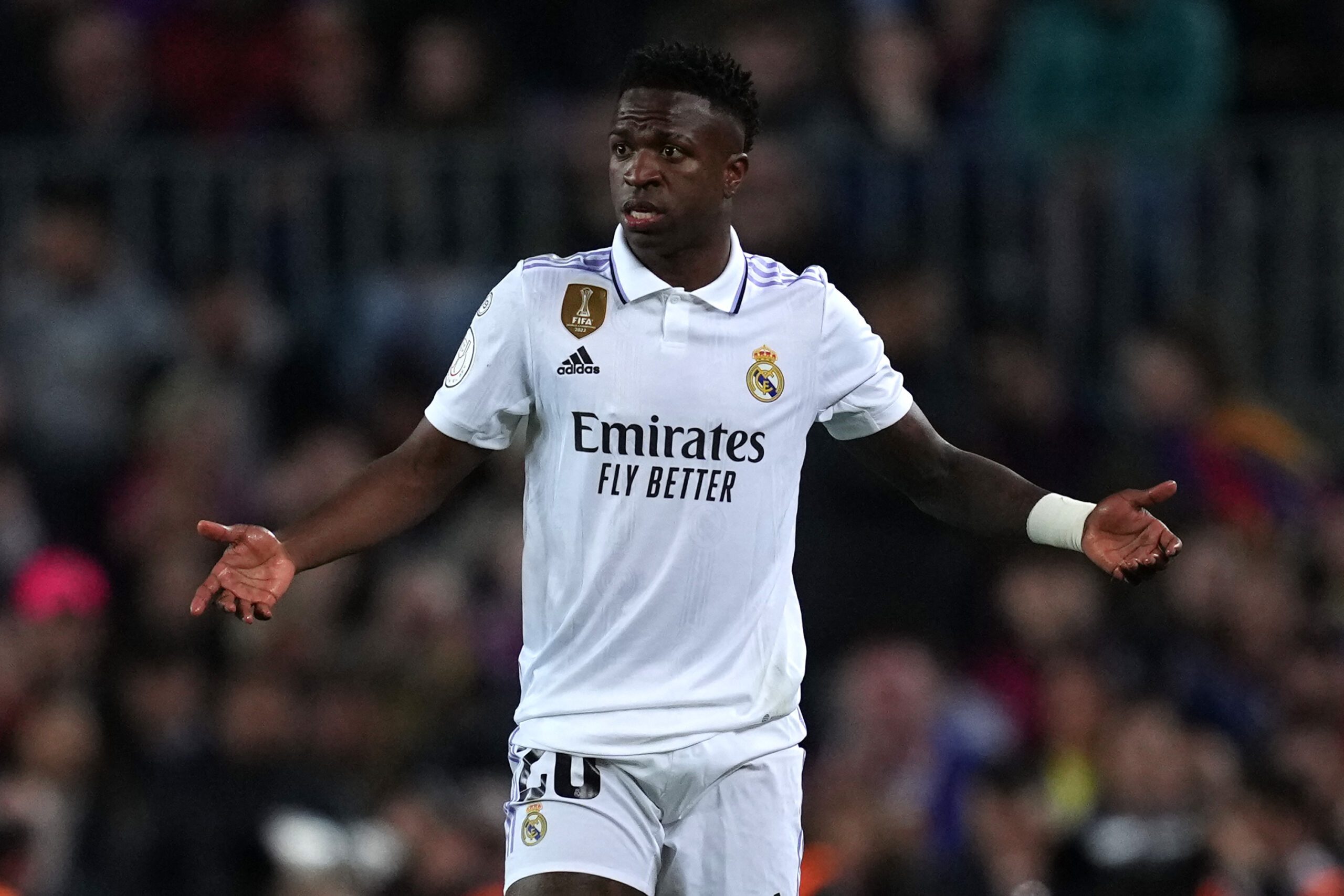 Vinicius Jr. reaccionó a la llegada de Güler a Madrid. Foto: Getty Images.