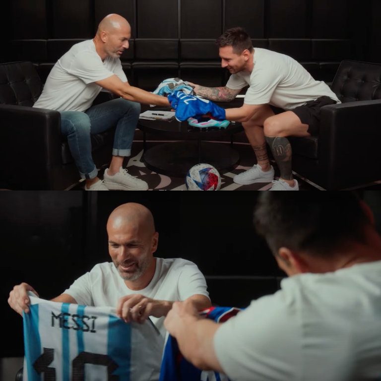 El encuentro de Zidane y Messi.
