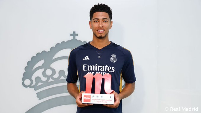 Bellingham, mejor jugador de octubre en Real Madrid. Foto: Getty Images.