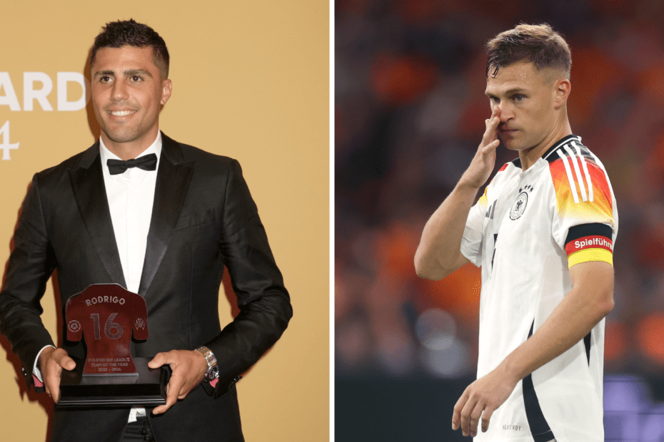 Real Madrid entre Kimmich y Rodri. Foto: Getty Images.