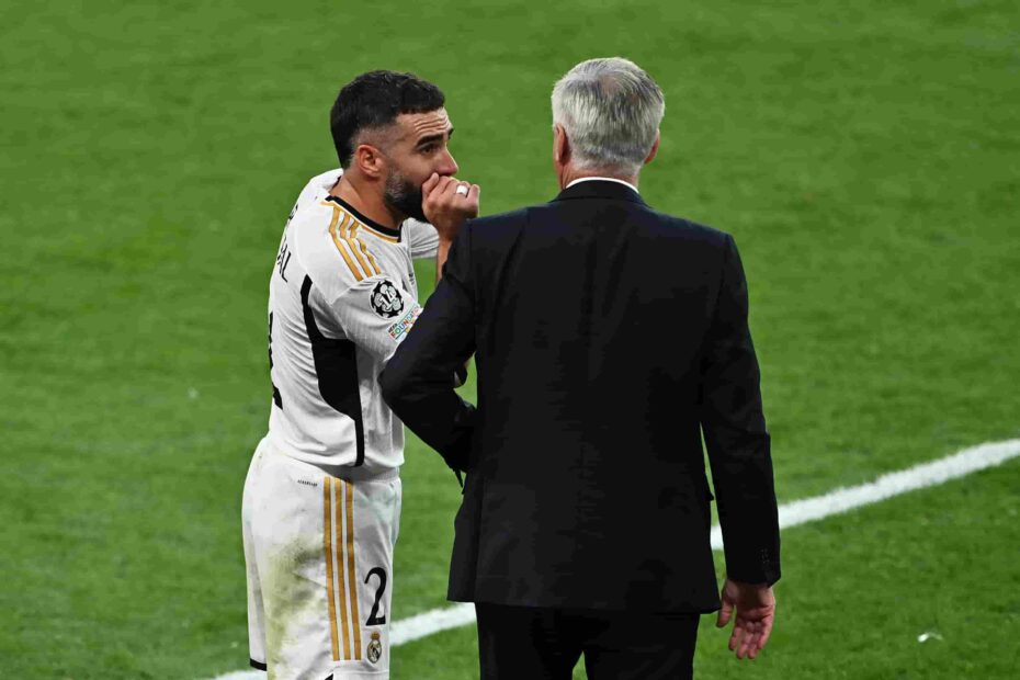 Carvajal con Ancelotti. Foto: Getty Images.