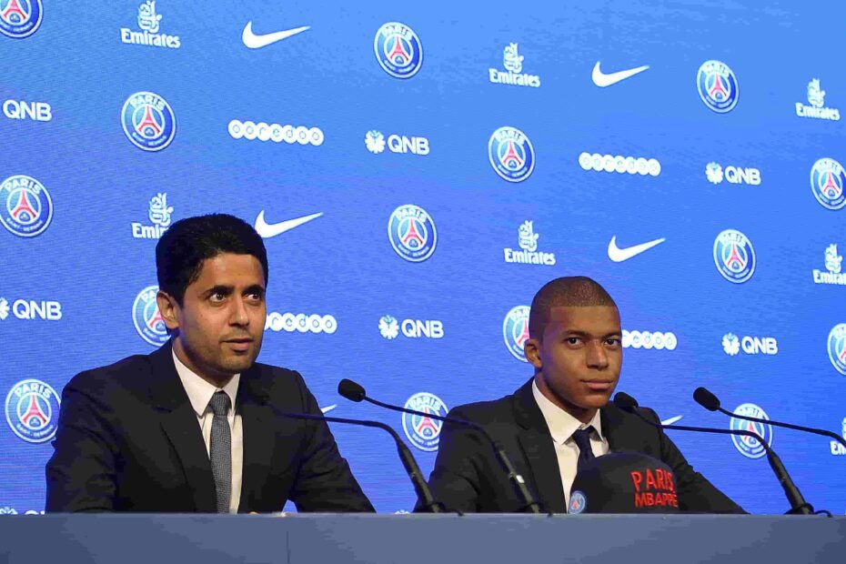 Mbappé vs Al Khelaifi. Foto: Getty Images.