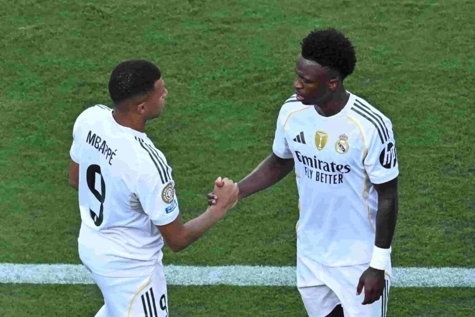 Vinicius y Mbappé. Foto: Getty Images.